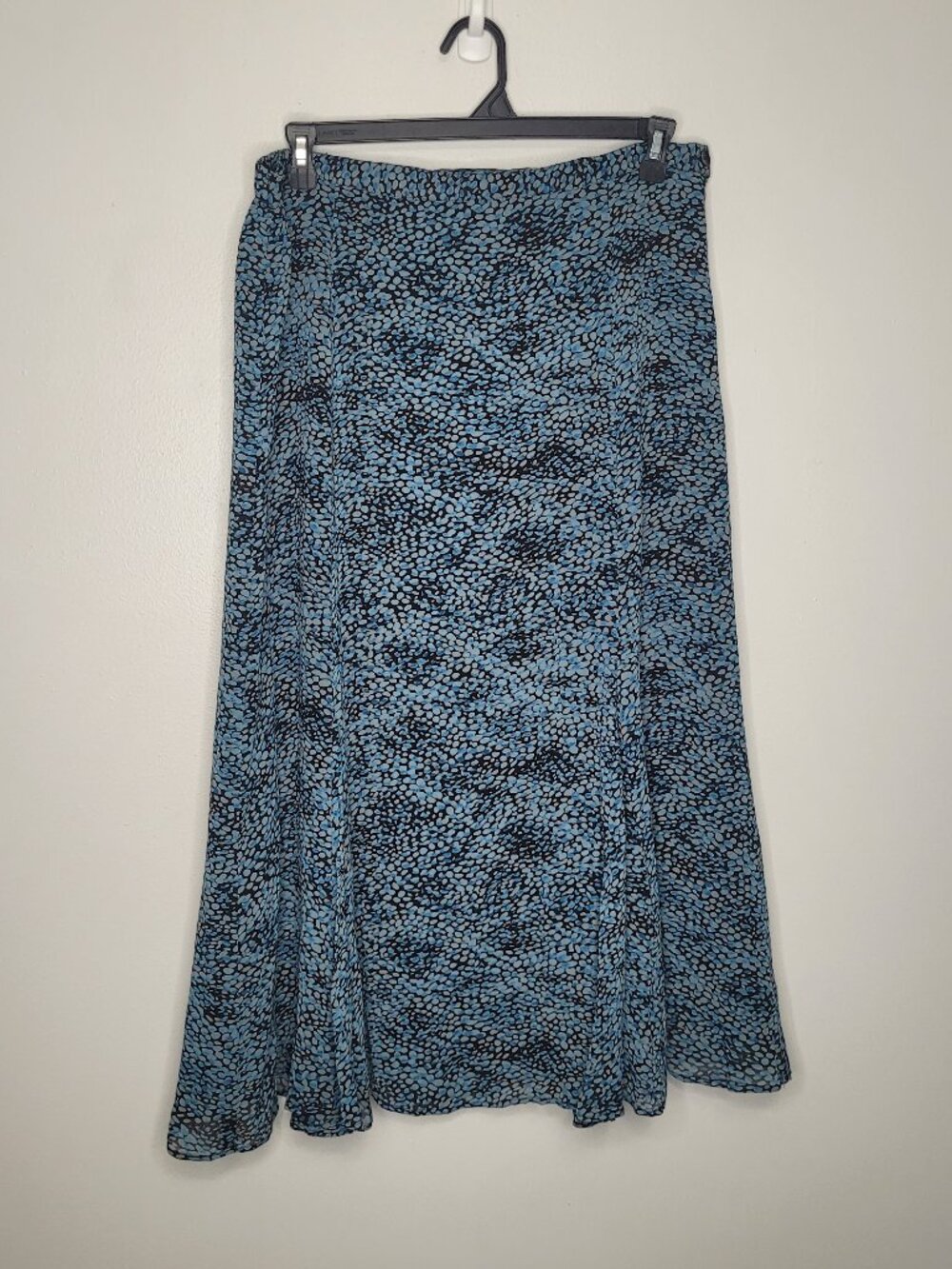 JM Collection blue black all over print witchy dark boho pull on skirt size 16